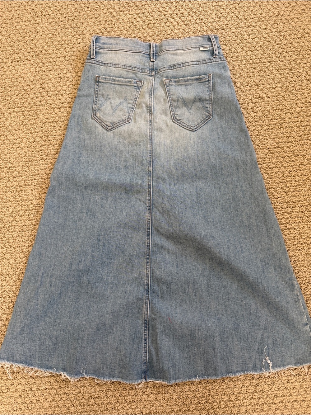 MOTHER midi Light Blue Denim Skirt
